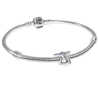 PANDORA Damenarmband Starterset Silber Funkelnder Blauer Absolventen-Hut