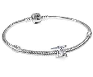 PANDORA Damenarmband Starterset Silber Funkelnder Blauer Absolventen-Hut | Schmuck-Bundle für Frauen, Armband mit Charm, symbolisches Geschenkset