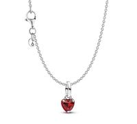 PANDORA Damenhalskette Geschenk-Set Silber Rotes Chakra Herz Bundle, zauberhaftes Schmuck-Set Kette für Frauen mit Herz-Anhänger als Zeichen der Liebe 21531