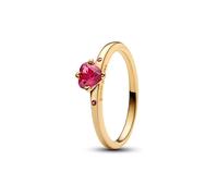PANDORA Moments Explosion der Liebe Ring aus Sterling Silber mit 14k vergoldeter Metalllegierung mit künstlichem Kristall und Zirkonia, Größe: 52, 166574C01-52