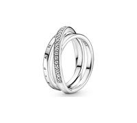 Pandora Ring 199057C01 Crossover Pave Triple Band Silber 925 17-19mm 17