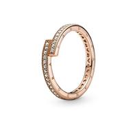 Pandora Damenring Signature überlappender Ring Zirkonia Roségold 189491C01 52