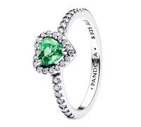 PANDORA Damenring Silber Erhabenes Herz Mintgrün 198421C08-52 Ringgröße 52/16,6
