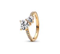 Pandora 161198C01-56 Doppel-Herz funkelnder Ring - Gr. 56 - Gelbgold Vergoldung