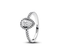 PANDORA Timeless Funkelnder Birnen-Kranz Ring aus Sterling Silber mit Cubic Zirkoniastein verziert, Größe: 56, 192835C01-56