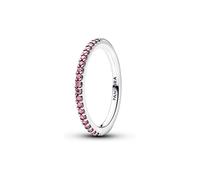 PANDORA Timeless Funkelnder Rosafarbener Pavé-Band Ring aus Sterling Silber mit Zirkonia, Größe: 56, 192999C02-56
