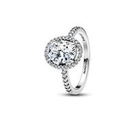 PANDORA Timeless Ovaler Funkelnder Strahlenkranz Statement-Ring aus Sterling Silber mit Zirkonia, Größe: 54, 193777C01-54