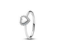 PANDORA Timeless Gravierbarer Herz Strahlenkranz Ring aus Sterling Silber mit Zirkonia, Größe: 52, 193801C01-52