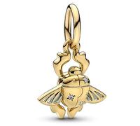 PANDORA Disney Aladdin Skarabäus-Käfer Charm-Anhänger aus vergoldeter Metalllegierung, aus der Disney x Collection, kompatibel Moments Armbändern, 762345C01