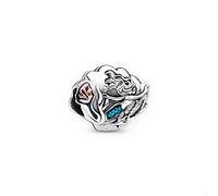 PANDORA Disney Arielle die Meerjungfrau Muschel Charm aus Sterling Silber mit Kunstkristallen x Disney Collection, Kompatibel Moments Armbändern, 792687C01