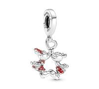 Pandora Disney Mickey Mouse & Minnie Mouse Kuss Charm baumeln - 790075C01 - Silber - Emaille - Rot