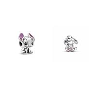 PANDORA DISNEY Charm Lilo und Stitch 798844C01 & Disney Winnie Puuh I-Ah Charm aus Sterling Silber und Emaille - Kompatibel Moments Armbänder
