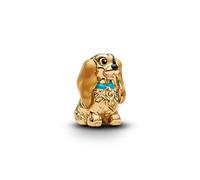 Pandora Charm Anhänger Disney Lady 764468C01 – 14 Karat Vergoldung, Emaille, bewegliche Ohren