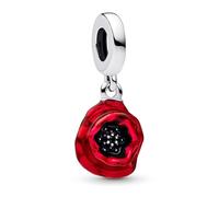 Pandora Charm 793917C01 hängender Blumenanhänger – Rot