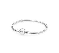 PANDORA Disney, Moments Sparkling Mickey Mouse & Snake Chain Schlangen Armband aus Sterling Silber mit Zirkonia Steinchen - Kompatibel Moments Armbänder - Größe 18