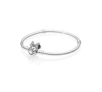 PANDORA Disney Pavé Minnie Maus-Kugelverschluss Schlangen-Gliederarmband Sterling Silber 18 cm