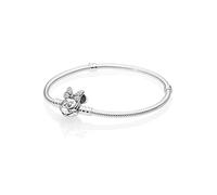 PANDORA Disney Pavé Minnie Maus-Kugelverschluss Schlangen-Gliederarmband Sterling Silber 19 cm