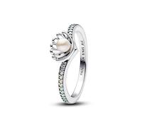 Pandora 193654C01-56 Disney Ariel Silber Ring & Zuchtperle & Aurora Borealis - Zirkonia Gr. 56