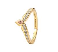 PANDORA Disney Prinzessin Aurora Diadem-Ring mit 14K vergoldeter Metalllegierung und Zirkonia, Größe: 48, 164334C01-48