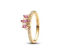 PANDORA Disney Prinzessin Rapunzel Tiara Ring aus Sterling Silber mit 14k vergoldeter Metalllegierung und Zirkonia, Größe: 58, 163651C01-58