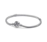 PANDORA Disney Tinker Bell Clasp Moments Schlangen-Gliederarmband mit Zirkonia in der Farbe Silber, Länge: 17cm, Disney X PANDORA Kollektion, 592548C01-17