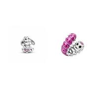 PANDORA Disney Winnie Puuh I-Ah Charm aus Sterling Silber und Emaille - Kompatibel Moments Armbänder & MOMENTS Charm Süße gekräuselte Raupe Silber 790762C01