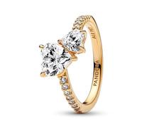 Pandora 161198C01-60 Doppel-Herz funkelnder Ring - Gr. 60 - Gelbgold Vergoldung