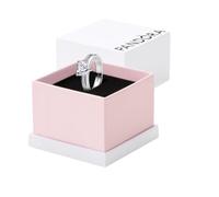 PANDORA Timeless Doppelband Herz Ring aus Sterling Silber mit Zirkonia, Größe: 54, 193100C01-54