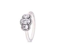 PANDORA Ring Timeless "drei Steine" silber, Zirkonia 190049C01 56