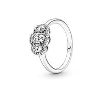 Pandora Ring 190049C01 – Drei Steine Vintage – 925 Sterling‑Silber, Zirkonia – Gr. 54
