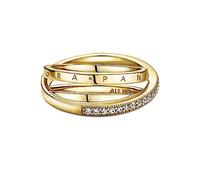 Damenring - Pavé Triple Band -Pandora Logo- Pandora Gelbgoldfarben 32236/70X52