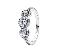 PANDORA Dreifacher Herzring aus Sterlingsilber mit klarem Cubic Zirkonia