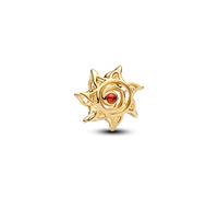 PANDORA Moments Sonne Offen gearbeitetes Charm mit 14k vergoldete Metalllegierung und künstlichem Kristall, Kompatibel Moments, 764625C01
