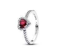 PANDORA Erhabenes Fuchsiafarbenes Herz Ring in Sterling Silber mit Cubic Zirkonia Timeless Collection, Größe: 60, 198421C13-60