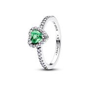 PANDORA Damenring Silber Erhabenes Herz Mintgrün 198421C08-60 Ringgröße 60/19,1