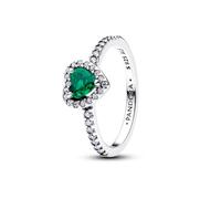 PANDORA Silber-Ring für Damen Erhabenes Herz Royales Grün 198421C07-60 Ringgröße 60/19,1