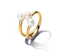 Pandora ESSENCE 163285C01-58 Süßwasserzuchtperle Offener Ring - Gelbgold verg. - Zuchtperle Weiß - Gr. 58