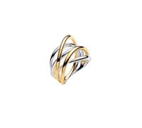 PANDORA Essence Bicolor Verschlungene Bänder Ring aus Sterling-Silber mit 14 Karat Vergoldung, Größe: 48, 164673C00-48