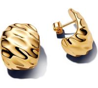 Pandora ESSENCE 263879C00 - gewellte breite Ohrringe - Gelbgold Vergoldung