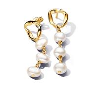 Pandora 263263C01 Damen-Ohrhänger Süßwasser-Zuchtperlen Goldfarben