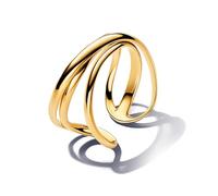 PANDORA Essence Organisch Geformter Offener Dreifachband-Ring aus Sterling Silber mit vergoldeter Metalllegierung, Größe: 54, 163284C00-54