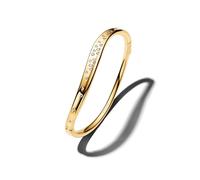 PANDORA Essence Organisch Geformter Steinbesetzter Armreif mit 14 Karat vergoldeter Metalllegierung und Zirkonia, Kompatibel Moments, Größe: 16,5cm, 564655C01-2