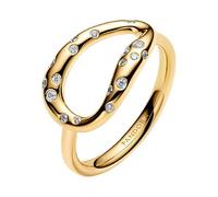 PANDORA Essence Organisch Geformter Steinbesetzter Statement-Ring mit 14K vergoldeter Metalllegierung und Zirkonia, Größe: 48, 164676C01-48