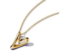 Pandora 263263C01 Damen-Ohrhänger Süßwasser-Zuchtperlen Goldfarben