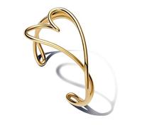 PANDORA Essence Organisch Geformtes Herz Armreif aus Sterling Silber mit vergoldeter Metalllegierung, Größe: 21cm, 563808C00-3