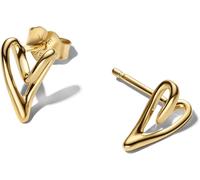 Pandora Essence Organisch Geformtes Herz Ohrstecker aus 14 Karat vergoldeter Metalllegierung, 264393C00