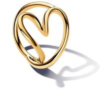 Pandora ESSENCE 163285C01-56 Süßwasserzuchtperle Offener Ring - Gelbgold verg. - Zuchtperle Weiß - Gr. 56