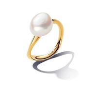Pandora Essence Ring, 14-karätig vergoldet, mit weißer, behandelter Süßwasserzuchtperlen im Barockstil