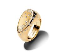 PANDORA Essence Steinbesetzter Ovaler Kuppel-Siegelring mit 14K vergoldeter Metalllegierung und Zirkonia, Größe: 48, 164671C01-48