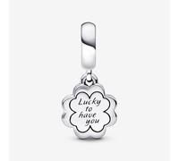 Pandora - Vierblättriges Kleeblatt Freundschaft Doppelter Charm-Anhänger - 792245C01 - Sterling Silber